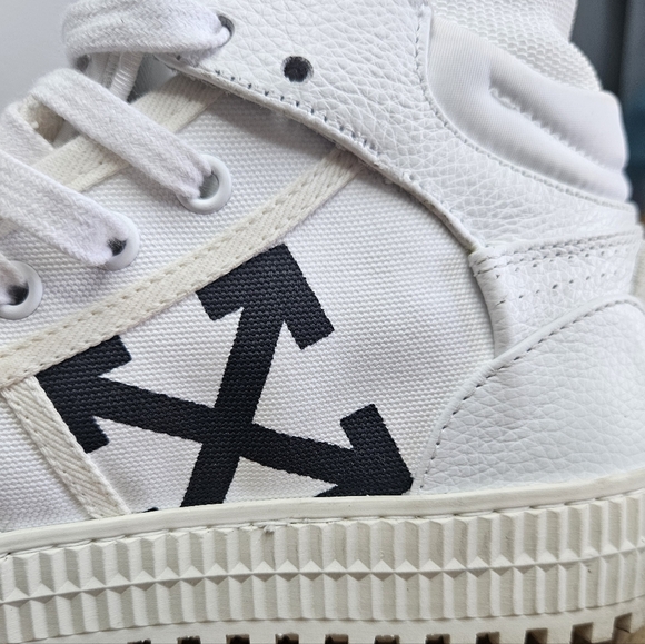 Off-White “Cup Sole 3.0” White High Top Sneakers Shoes Italy Size 38 / 7.5 US - Picture 6 of 12